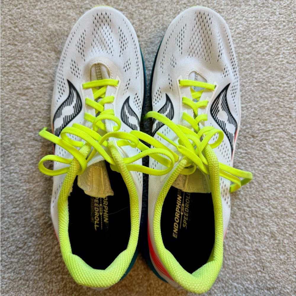 Saucony White Neon Yellow Black Men’s Athletic Running Shoes